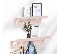 Lot de 2 étagères murales en métal pratiques - Rose ou vert - Décoration de pièce - Finition robuste & facile à installer - Portemanteau mural étagère étagère étagère étagère accessoires de maison