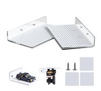 Lot de 2 étagères murales flottantes en acrylique - Double face en forme de L - 16 x 32 cm - Compatible avec les blocs de construction Lego - Étagères pour décoration de chambre à collectionner (25,8