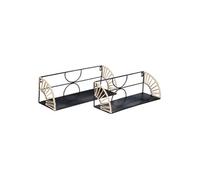 Atmosphera – Étagères murales Mileva – Lot de 2 en métal L37/42 cm noir