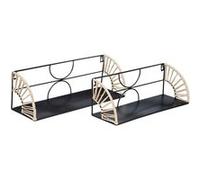 Atmosphera – Étagères murales Mileva – Lot de 2 en métal L37/42 cm noir