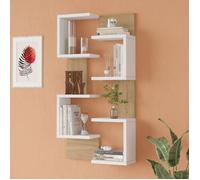 Lot de 2 étagères murales Omn 93 x 24 x 15 cm blanc / effet bois