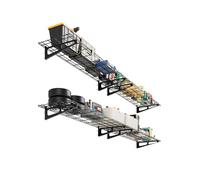 Lot de 2 étagères murales robustes pour garage, 3 x 1,8 m, capacité de charge de 272,2 kg, étagères flottantes, adaptées pour magasin, abri de jardin, garage