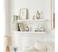 Lot de 2 étagères murales Stranda 100 x 20 x 4 cm blanc en.casa