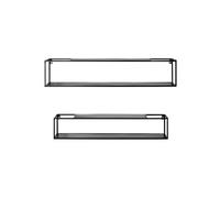 HAKU Möbel - Lot de 2 étagères murales métal noir L75/85 x H14/17 x P14/17 cm - Style moderne