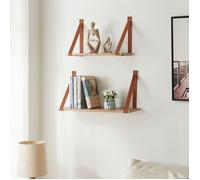 Lot de 2 étagères murales Utsira de tailles différentes marron effet chêne en.casa