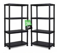 Lot de 2 étagères pour charges lourdes - Étagère de rangement - 131 x 60 x 30 cm - Charge maximale : 80 kg - 4 étagères