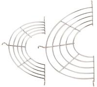 Lot de 2 étagères pour wok de cuisine en acier inoxydable - Grille de refroidissement en demi-cercle pour aliments frits - Étagères de refroidissement pour cuisine L, Normal