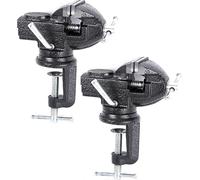 lot de 2 - Etau de 80mm avec mâchoires de protection pour percer, souder, poncer | Etau d'établi avec plateau tournant à 360° | Etau de table de bricolage en noir pour montage sur établi | Enclume d'é