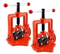 Lot de 2 étaux à tuyaux Robustes de 0,4 à 2,4 Pouces, étau d'établi forgé, étau de plomberie pour Couper et Fixer des tuyaux de 10 à 60 mm, Orange