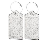 Lot de 2 étiquettes à bagages pour valise, motif poulet, en cuir PU, avec boucle en acier inoxydable et carte d'adresse.