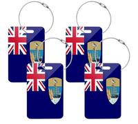 Lot de 2 étiquettes de bagage en acrylique pour bagages de voyage - Motif drapeau de la Géorgie du Sud et des îles Sandwich du Sud