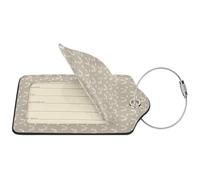 Lot de 2 étiquettes de bagage en cuir PU avec rabat de confidentialité, pour voyage et croisière,Conception d'animaux de compagnie pour chiens Bedlington Terrier