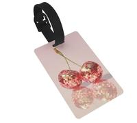 Lot de 2 étiquettes de bagage en forme de cerises avec boules disco Idéal pour sac à dos de voyage
