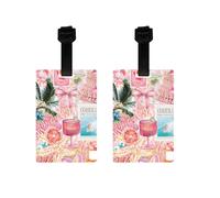 Lot de 2 Etiquettes de Bagage en Silicone pour Valise pour Repérer Rapidement et Prévenir La Perte des Sacs et Valises Parfaites pour les voyageurs, Fleur, fruit, vie marine