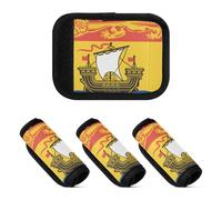 Lot de 2 étiquettes d'identification en néoprène pour poignée de bagage de voyage, Drapeau du Nouveau-Brunswick, one sizex2