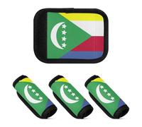 Lot de 2 étiquettes multi-usages pour poignée de bagage Drapeau national des Comores