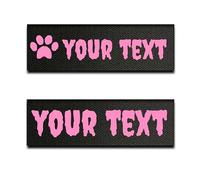 Lot de 2 Étiquettes Personnalisables pour Harnais Tactique - 2 Patchs Auto-agrippant Personnalisées Compatible avec Les Harnais rabbitgoo - Choisissez Votre Texte, Couleur, Taille et Police (12x3cm)