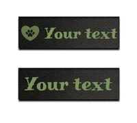 Lot de 2 Étiquettes Phosphorescentes Personnalisables pour Harnais Tactique - Patchs Auto-agrippant Compatible avec les Harnais OneTigris - Visible dans le Noir, Texte et Police Personnalisée (15x5cm)