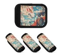 Lot de 2 étiquettes pour poignée de bagage Motif loup