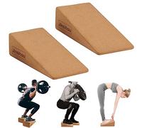 Lot de 2 étireurs de mollets antidérapants en liège - Pour étirement des muscles et des fascias - Cale de mobilisation pour les squats et les soulevés de terre