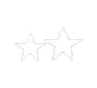 Lot de 2 Étoiles de Noël en Métal LED Accessoires Lumineux Doré Italla