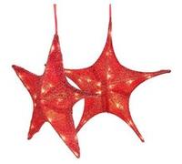 Lot de 2 étoiles de Noël pliables Ø 65 cm avec LED G