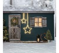 Lot de 2 Étoiles Lumineuses Extérieures à Suspendre