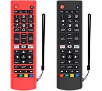 Lot De 2 Étui De Protection En Silicone Pour Télécommande Lg Akb75095307/Akb75375604/Akb74915305,Antichoc Anti-Perte Boîtier De Protection Pour Télécommande Lg Smart Tv (Rot + Schwarz)[X133]