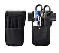 Lot de 2 étuis à Crayons Multifonctions et réglables pour Ceinture, étui à Crayons Militaire Amovible, Peut contenir des stylos, Une Lampe de Poche, des règles et des Ciseaux, Noir