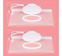 Lot de 2 étuis à lingettes pour bébé - Support de voyage pour garder les lingettes humides - Lot de 2 étuis portables de voyage rechargeables - Conteneur étanche pour lingettes
