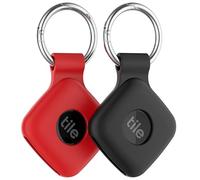Lot de 2 étuis à mousqueton en silicone pour tracker Tile Mate 2024/Ugreen, noir + rouge