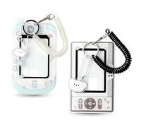 Lot de 2 étuis de protection en acrylique pour cartes photo, porte-badge, porte-badge, porte-badge, porte-badge, étuis de protection pour cartes photo avec bracelet en spirale