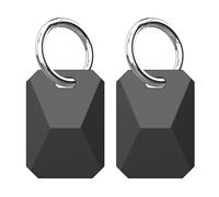 Lot de 2 Étuis de Protection en Silicone Compatibles avec Apple AirTag 2e et 1re Gén et Moto Tag 2, Coque pour Traceur GPS avec Anneau Porte-Clés pour Bagages, Sac à Dos, Collier pour Chien (Noirs)