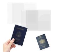 Lot de 2 étuis de Protection pour Passeport, Protecteur de Passeport en Plastique Transparent, Protège de l'eau, de la poussière et de la saleté