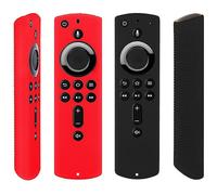 Lot de 2 étuis de protection pour télécommande Fire TV Stick 4K Ultra HD, télécommande vocale, coque de protection antichoc en silicone