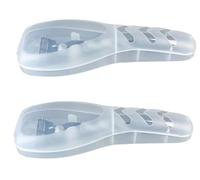 Lot de 2 étuis de rasoir de voyage transparents - Protection de rasoir portable pour homme, coupe universelle, organiseur compact transparent avec clips de verrouillage, trousse de toilette