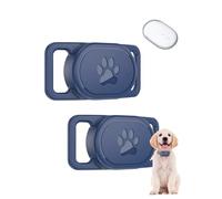 Lot de 2 Étuis pour Xiaomi Smart tag Tracker - Powfix Support Silicone pour Collier Chien et Chat - Protection Antichoc Résistante à l'eau - pour Bagages et Sacs - Bleu