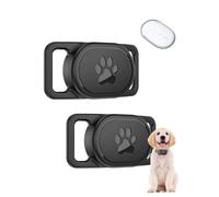 Lot de 2 Étuis pour Xiaomi Smart tag Tracker - Powfix Support Silicone pour Collier Chien et Chat - Protection Antichoc Résistante à l'eau - pour Bagages et Sacs - Noir