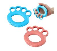 Lot de 2 exercices pour les doigts, entraînement de force, manchon en caoutchouc souple, utilisé pour soulager le stress, la musculation, la rééducation des mains (bleu lac, orange)