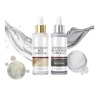 Lot de 2 exfoliants pour le visage au riz noir et blanc, ampoule exfoliante douce pour le visage, formule hydratante pour tous les types de peau