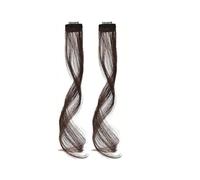 Lot de 2 extensions de cheveux synthétiques à clipser, longues et bouclées, for femmes et filles Hair Extensions(Dark brown,35 cm)