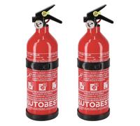 Autobest Lot de 2 extincteurs 1kg à Poudre Classe ABC