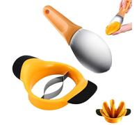 Lot de 2 Extracteurs de Noyaux en Acier Inoxydable avec Poignée Antidérapante, Outil Polyvalent de Retrait de Pépins et Noyaux pour Mangue, Fruits à Noyau, Préparation de Fruits en Cuisine Domestique
