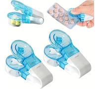 Lot de 2 extracteurs de pilules à double usage - Ergonomiques - Organisateur de médicaments portable avec capuchons de sécurité, essentiels de santé et de voyage pour récupérer facilement les