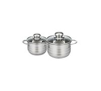 Lot de 2 faitouts - FACKELMANN - Elo Brillant - Acier inoxydable - Sans PFAS - 12 et 14 cm