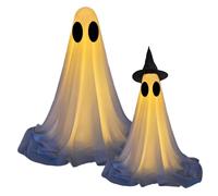 Lot de 2 fantômes Lumineux de 1, 6 m et 1, 2 m pour décoration d'halloween idéal pour la Cour Le Porche la pelouse la Porte d'entrée