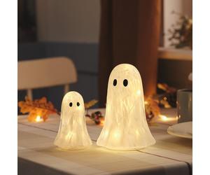 Lot de 2 Fantômes Lumineux Gertie en Verre Confetti