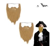 Lot de 2 Fausses Barbes rousses de 43,2 cm de Long Fausse Moustache avec Bande élastique Perruque Marron Amusante pour Halloween