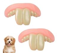 Lot de 2 fausses dents pour chiens, dentiers drôles en silicone, fausses dents pour chien, jouets à mâcher humoristiques pour chiens, costume d'Halloween et de Noël