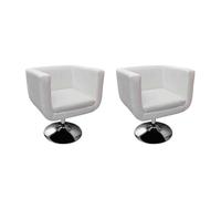 Lot de 2 Fauteuil Design Club Blanc cuir synthétique acier chromé#FE vidaXL